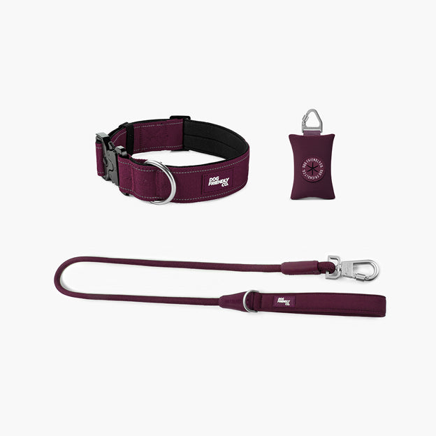 Collar Walk Set - Burgundy