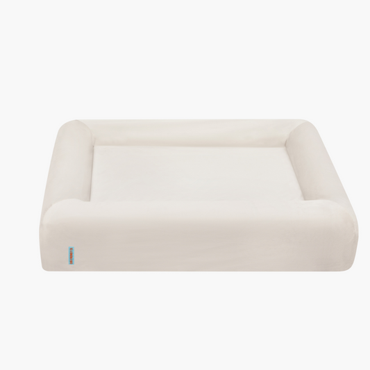 Velvet Easy Fit Dog Bed Cover - Champagne