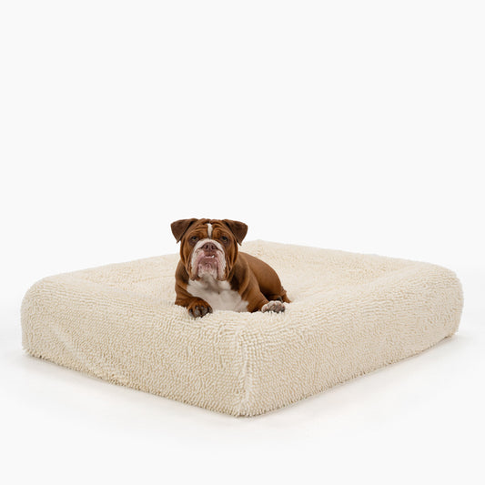 Premium Orthopedic Memory Foam Dog Bed - Cream (Small)