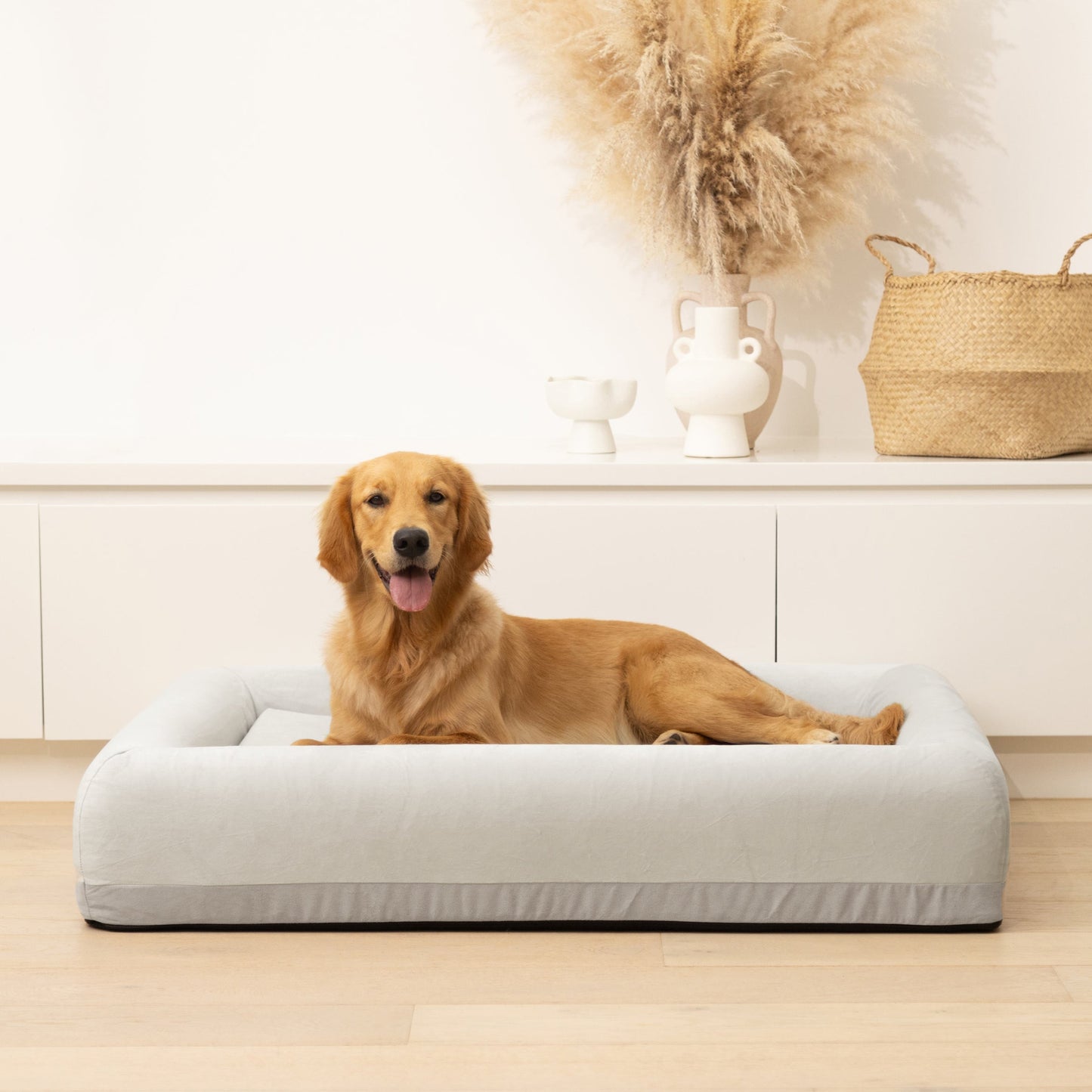 Premium Orthopedic Memory Foam Dog Bed - Grey (Large)